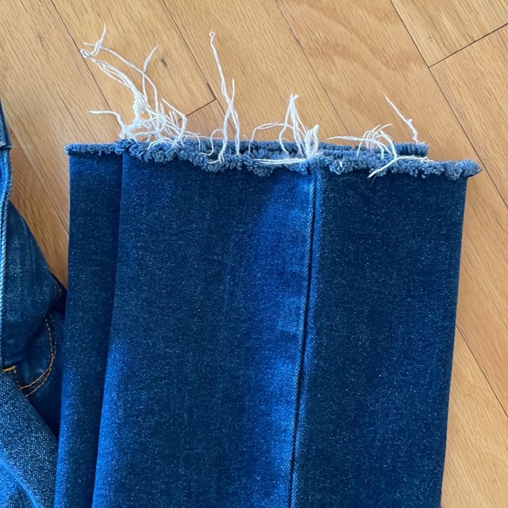 Zara Straight Leg with Raw Hem Jeans - Picture 3 of 5